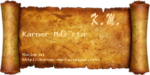 Karner Márta névjegykártya