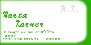 marta karner business card